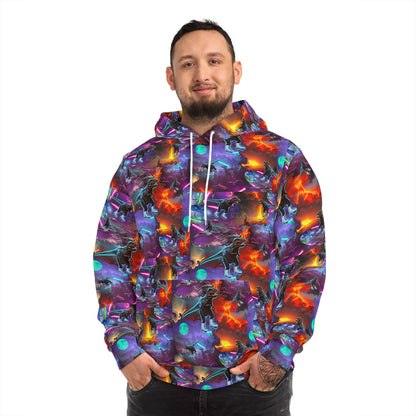 Fashion Hoodie “Ice Skating T-Rex” All Over Print (AOP)