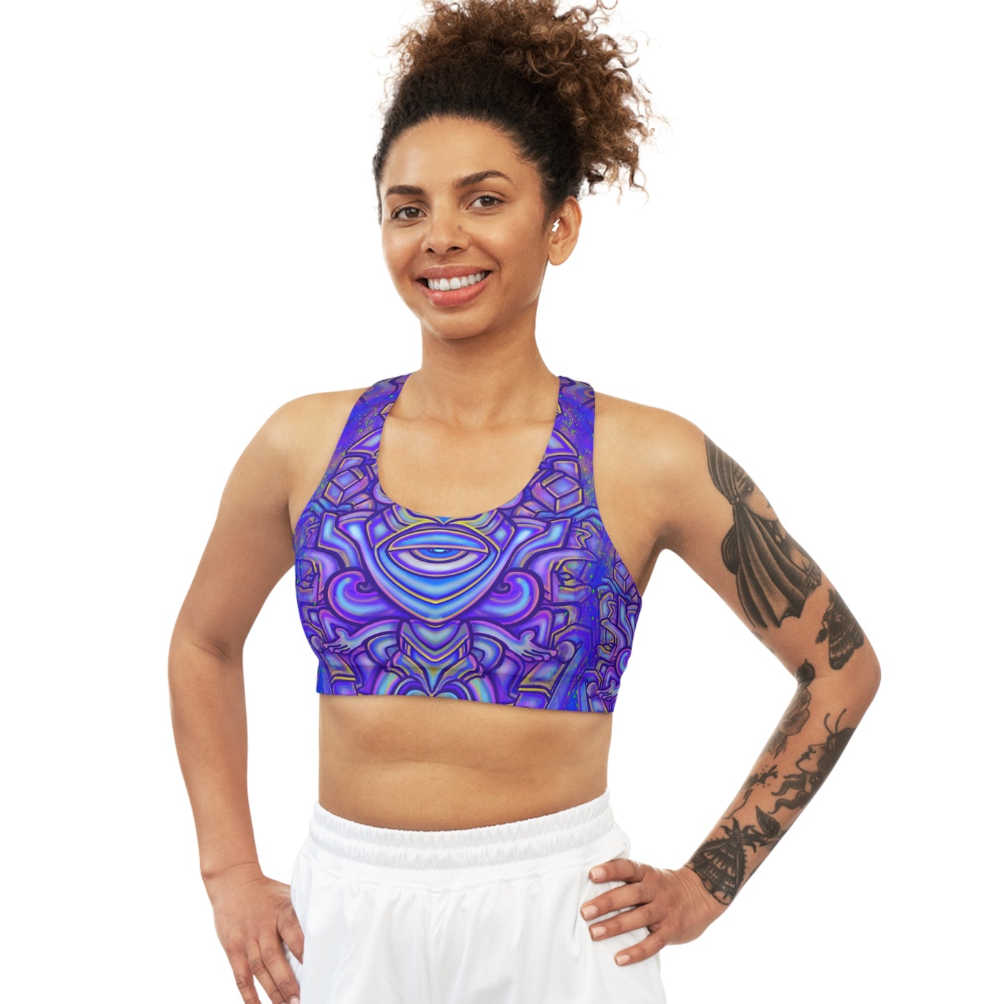 “Sacred Sillyness” Seamless Sports Bra (AOP)