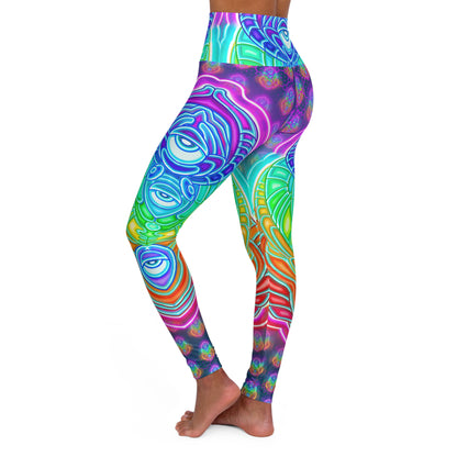 High Waisted Yoga Leggings “Fortune & Fruition” All Over Print (AOP)