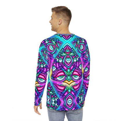 Men's Long Sleeve Shirt “Space Face” Series All Over Print (AOP)