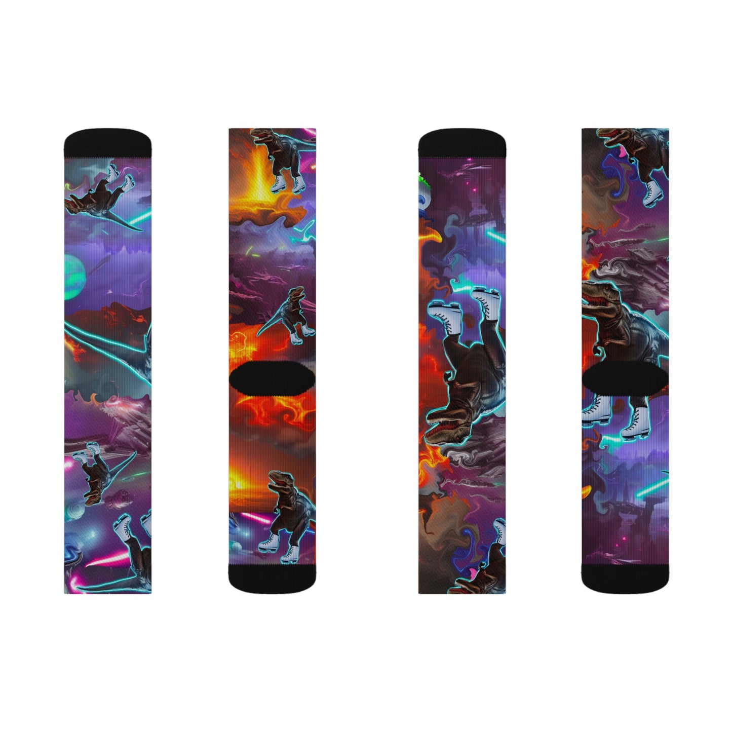 Sublimation Socks “Ice Skating T-Rex”