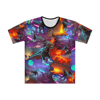 Men's Loose T-shirt All over All over print “Ice Skating T-Rex”