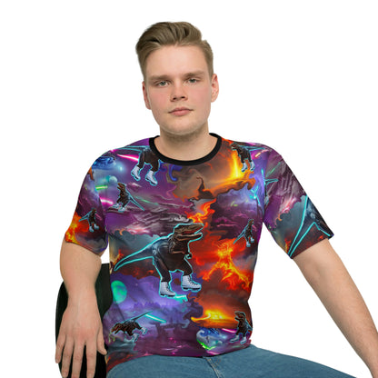 Men's Loose T-shirt All over All over print “Ice Skating T-Rex”