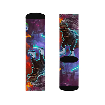 Sublimation Socks “Ice Skating T-Rex”