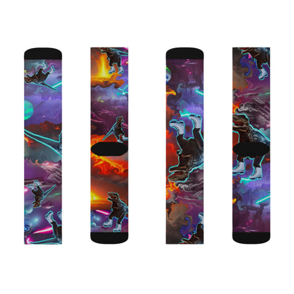 Sublimation Socks “Ice Skating T-Rex”