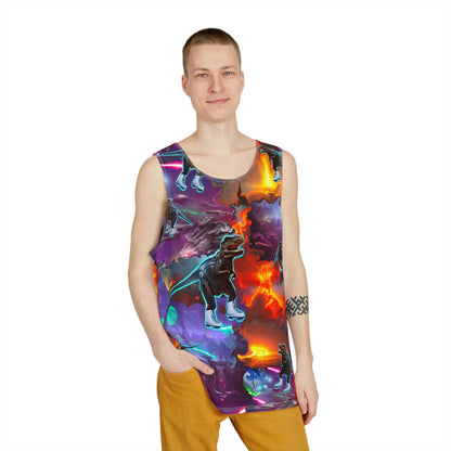 Men's All Over Print Tank "Ice Skating T-Rex"