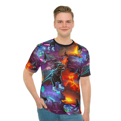 Men's Loose T-shirt All over All over print “Ice Skating T-Rex”