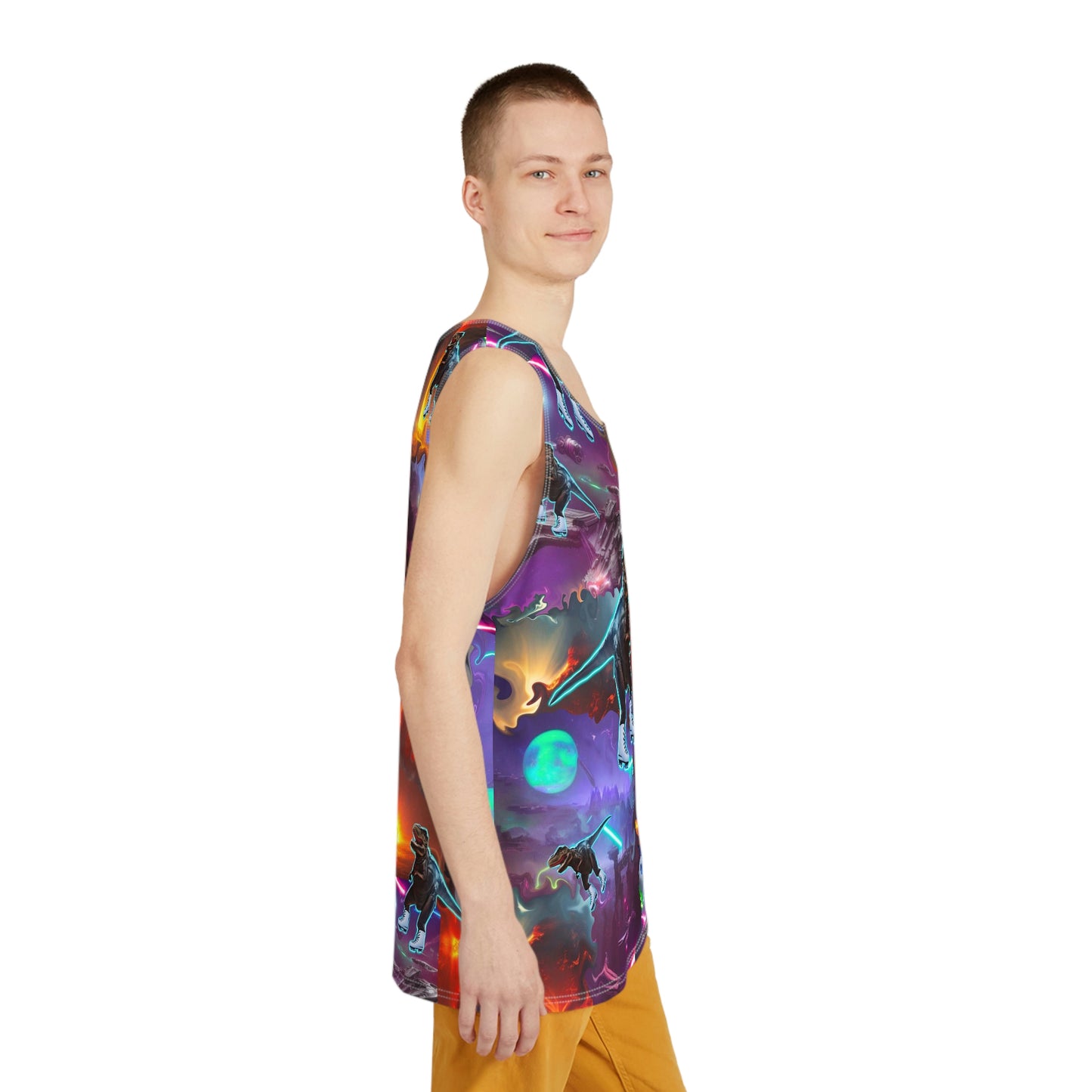 Men's All Over Print Tank "Ice Skating T-Rex"