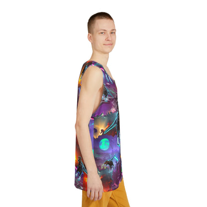 Men's All Over Print Tank "Ice Skating T-Rex"