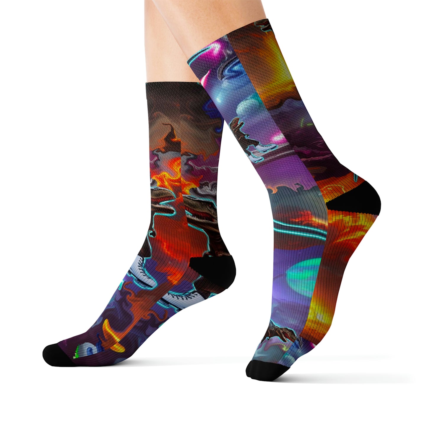 Sublimation Socks “Ice Skating T-Rex”