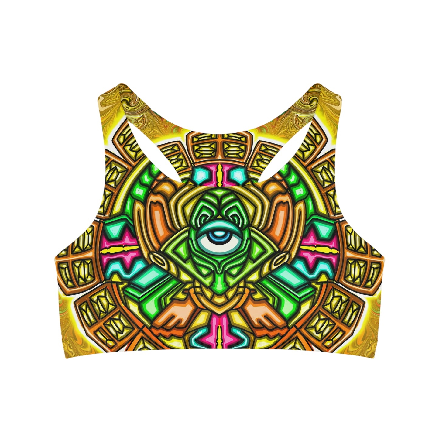 Seamless Sports Bra (AOP) “Funk-Sun One”