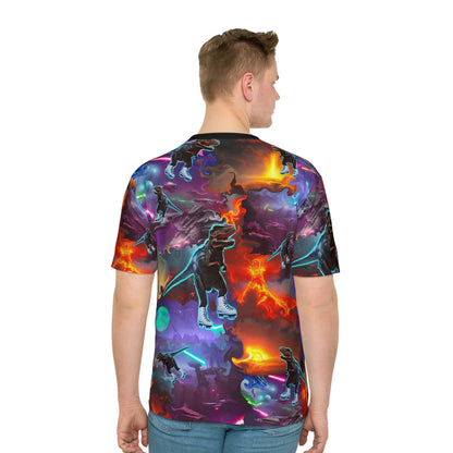 Men's Loose T-shirt All over All over print “Ice Skating T-Rex”