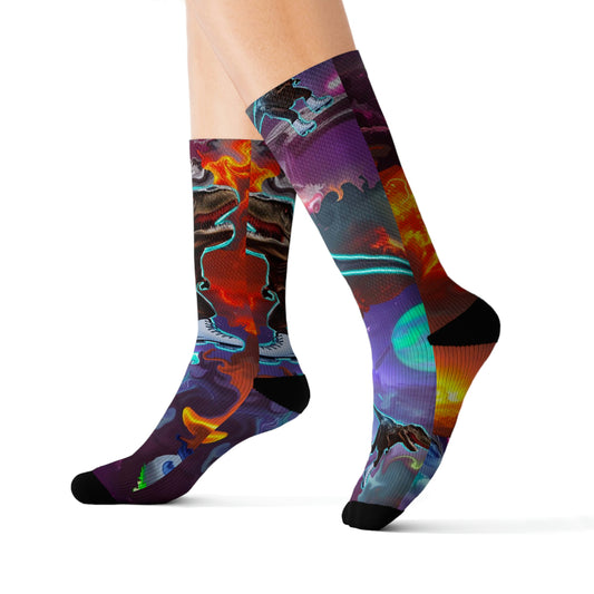 Sublimation Socks “Ice Skating T-Rex”